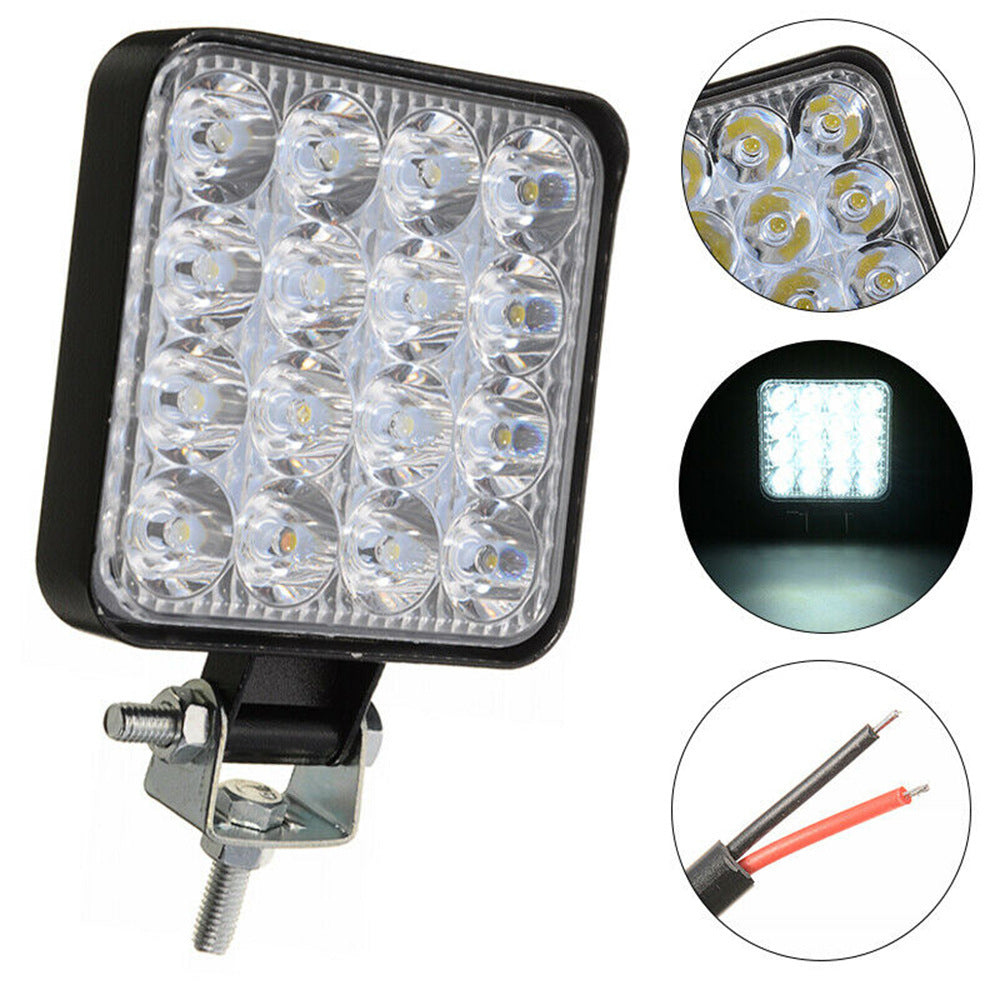 Car Led Work Light 4 Inch 48W Square 16 Lights Auxiliary Lights Modified Headlights Spotlights Headlights - Premium Car Lights from Rapidvehicles - Just $16.18! Shop now at Rapidvehicles