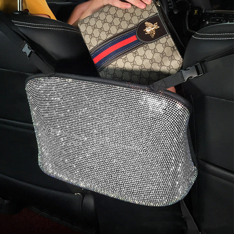 Crystal Rhinestone Car Storage Bag Organizer Barrier Of Backseat - Premium Interior Parts from Rapidvehicles - Just $61.19! Shop now at Rapidvehicles