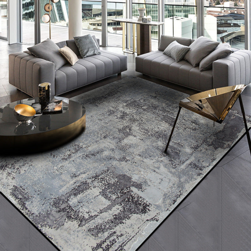 Color: Gray 45X75CM - On Behalf Of The New Chinese Style Abstract Cement Gray Ink And Wash Short Crystal Velvet Bedroom Door Living Room Floor Mat Carpet - Premium Floor Mats from Rapidvehicles - Just $51.99! Shop now at Rapidvehicles