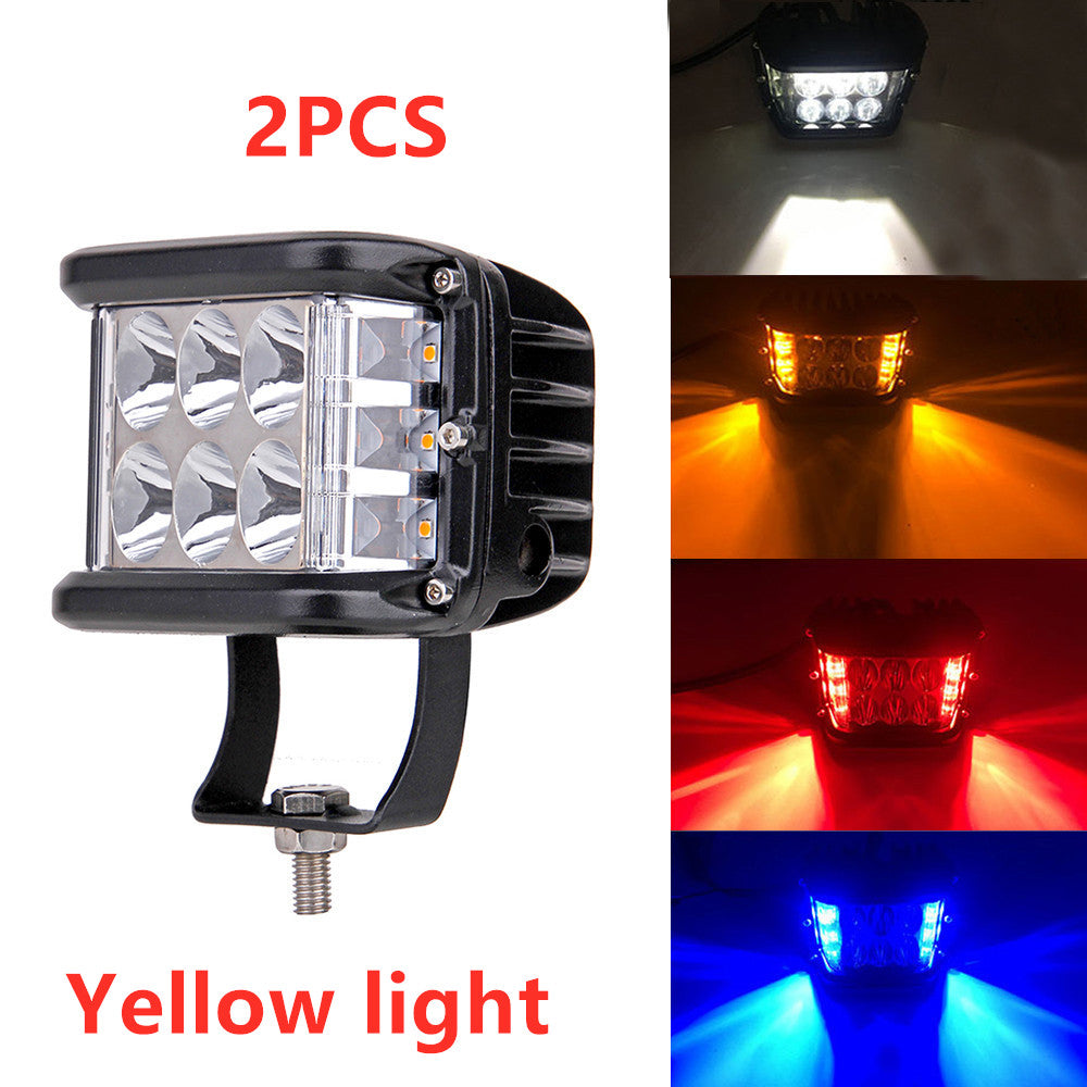 Color: Yellow2PCS - Car light two-color yellow three-sided work light - Premium Car Lights from Rapidvehicles - Just $54.42! Shop now at Rapidvehicles