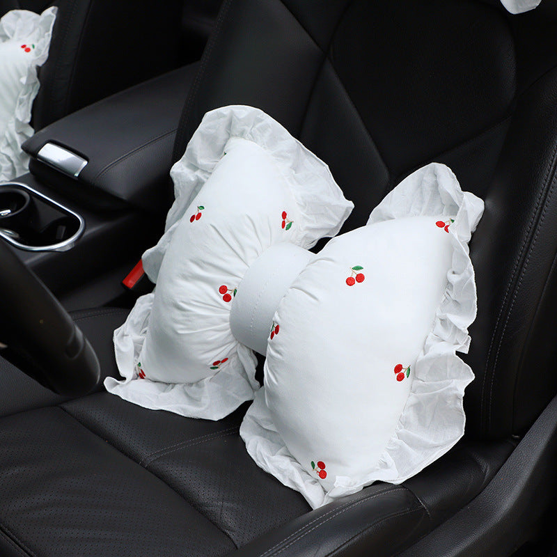 style: B - Car Printing Bowknot Headrest And Neck Cushion - Premium Interior Parts from Rapidvehicles - Just $23.39! Shop now at Rapidvehicles