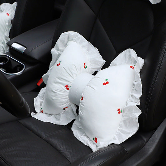 style: B - Car Printing Bowknot Headrest And Neck Cushion - Premium Interior Parts from Rapidvehicles - Just $23.39! Shop now at Rapidvehicles