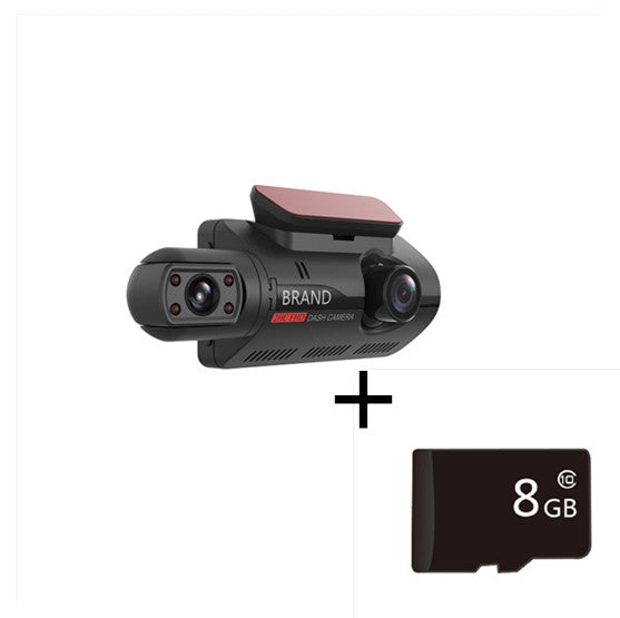 Color: Black with 8G Memory card - Hidden Driving Recorder 3 Inch IPS Screen, Front HD And Rear Non-Light Night Vision Dual Recording - Premium DVR/Dash Camera from Rapidvehicles - Just $64.78! Shop now at Rapidvehicles