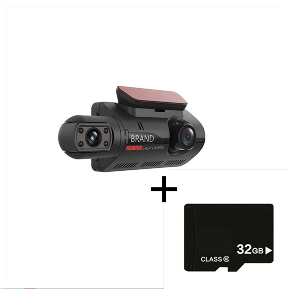 Color: Black with 32G Memory card - Hidden Driving Recorder 3 Inch IPS Screen, Front HD And Rear Non-Light Night Vision Dual Recording - Premium DVR/Dash Camera from Rapidvehicles - Just $68.30! Shop now at Rapidvehicles