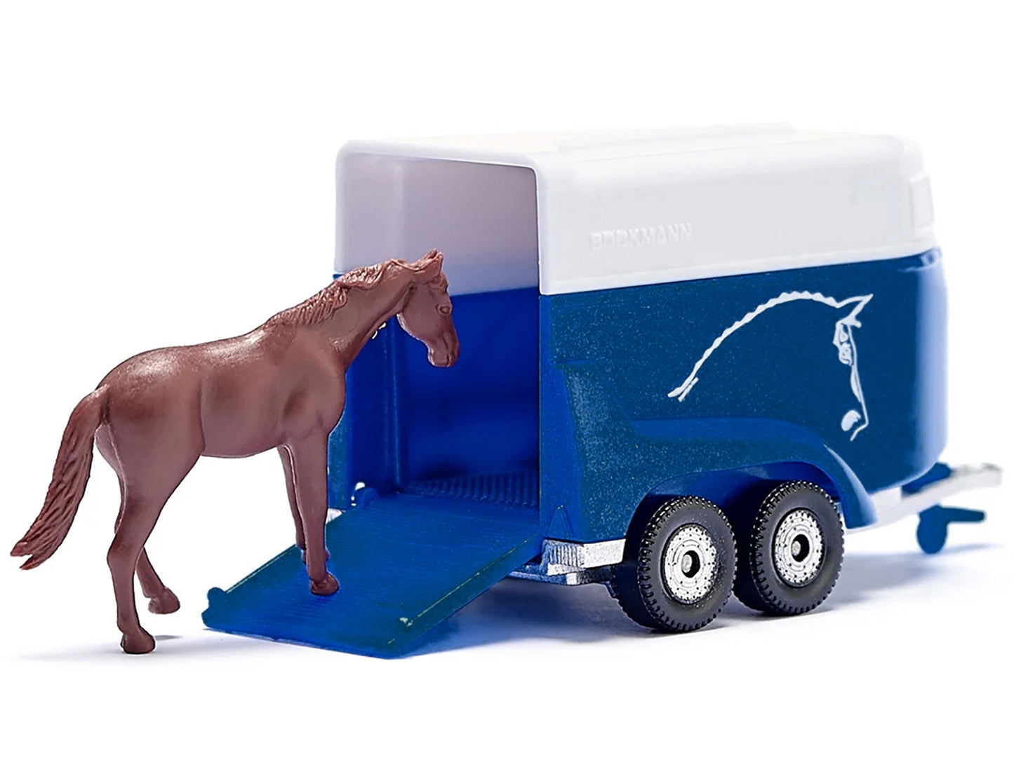 Jeep Red with Horse Trailer Blue and Horse Accessory Diecast Model by Siku - Premium Jeep Models from SIKU - Just $28.30! Shop now at Rapidvehicles