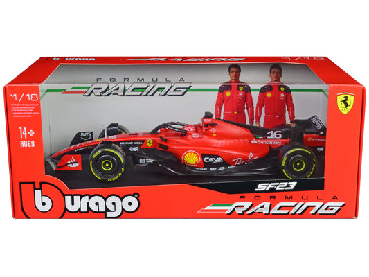 Ferrari SF-23 #16 Charles Leclerc Formula One F1 World Championship (2023) "Formula Racing" Series 1/18 Diecast Model Car by Bburago free shipping USA