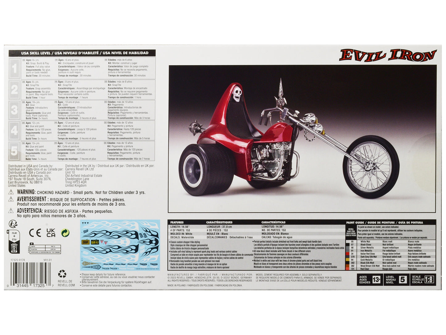 Level 5 Model Kit Evil Iron Custom Chopper Trike 1/8 Scale Model by Revell - Premium Model Kits(To Built) from Revell - Just $81.29! Shop now at Rapidvehicles