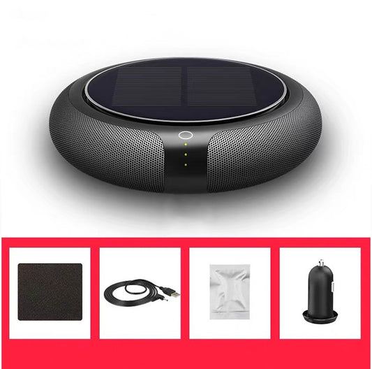 Color: Black, Style: Round - Car Air Purifier Solar Eliminate - Premium Interior Parts from Rapidvehicles - Just $86.99! Shop now at Rapidvehicles