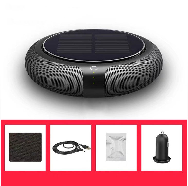 Color: Black, Style: Round - Car Air Purifier Solar Eliminate - Premium Interior Parts from Rapidvehicles - Just $86.99! Shop now at Rapidvehicles