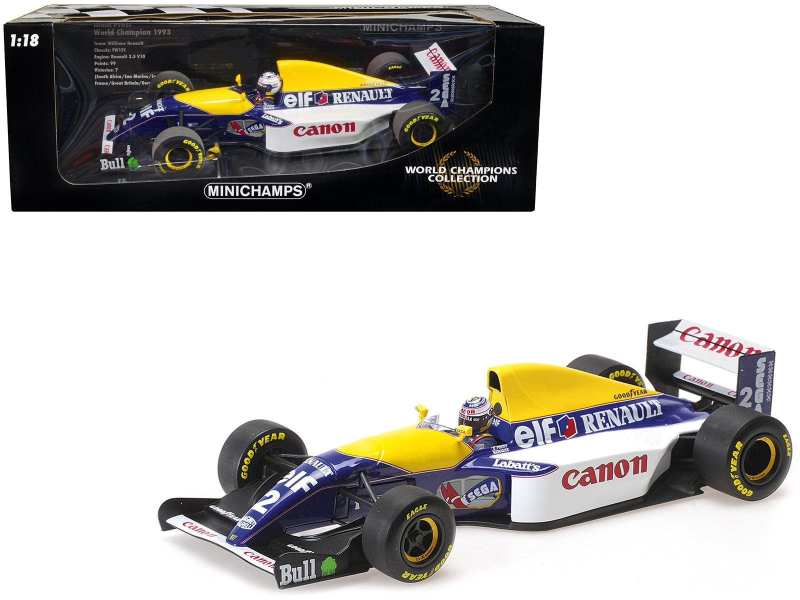 Williams Renault FW15C #2 Alain Prost "Canon" Winner F1 Formula - Premium Renault Models from Minichamps - Just $280.99! Shop now at Rapidvehicles