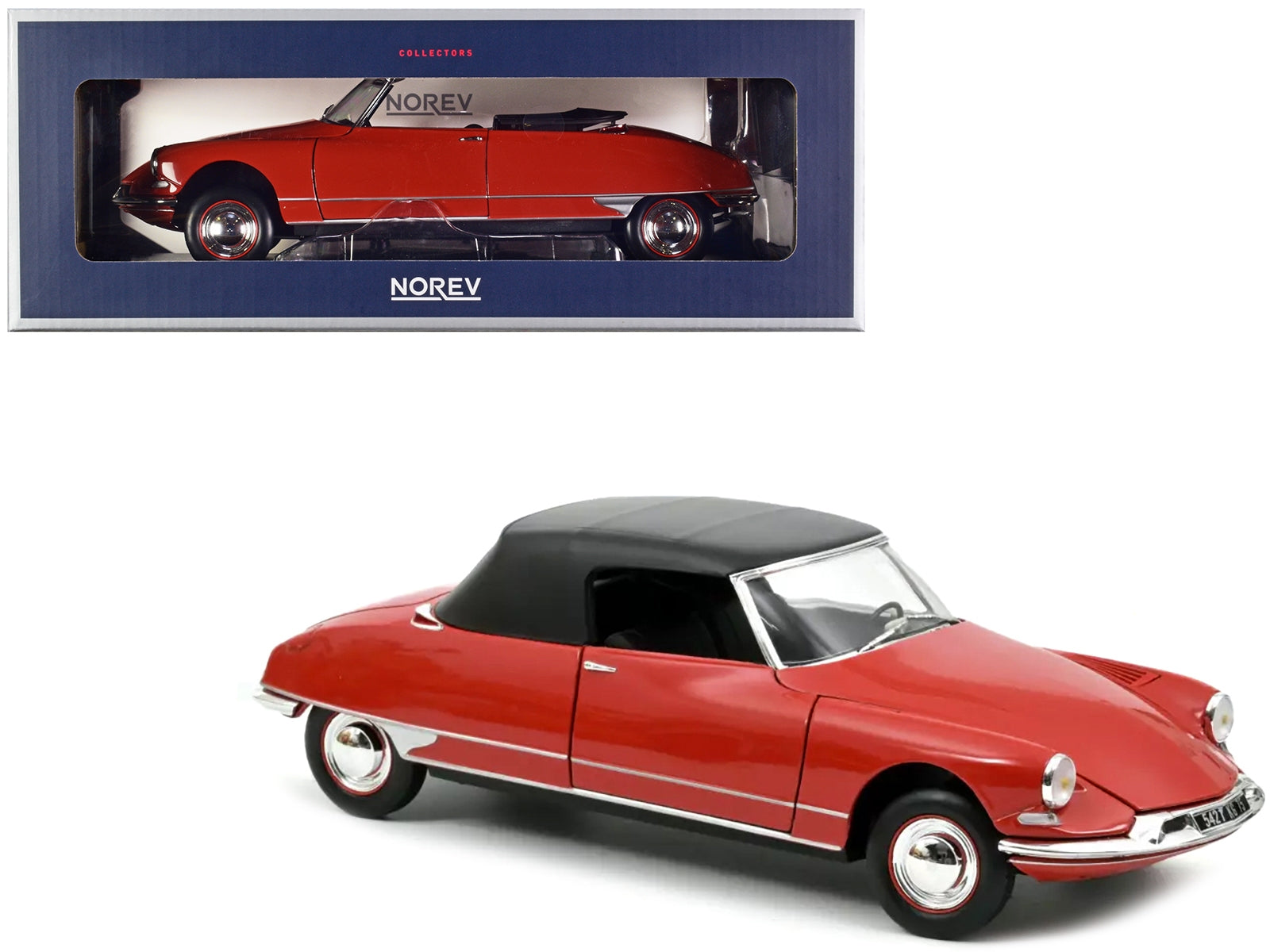 1961 Citroen DS 19 Cabriolet Corail Red 1/18 Diecast Model Car by Norev - Premium Citroen Models from Norev - Just $127.99! Shop now at Rapidvehicles