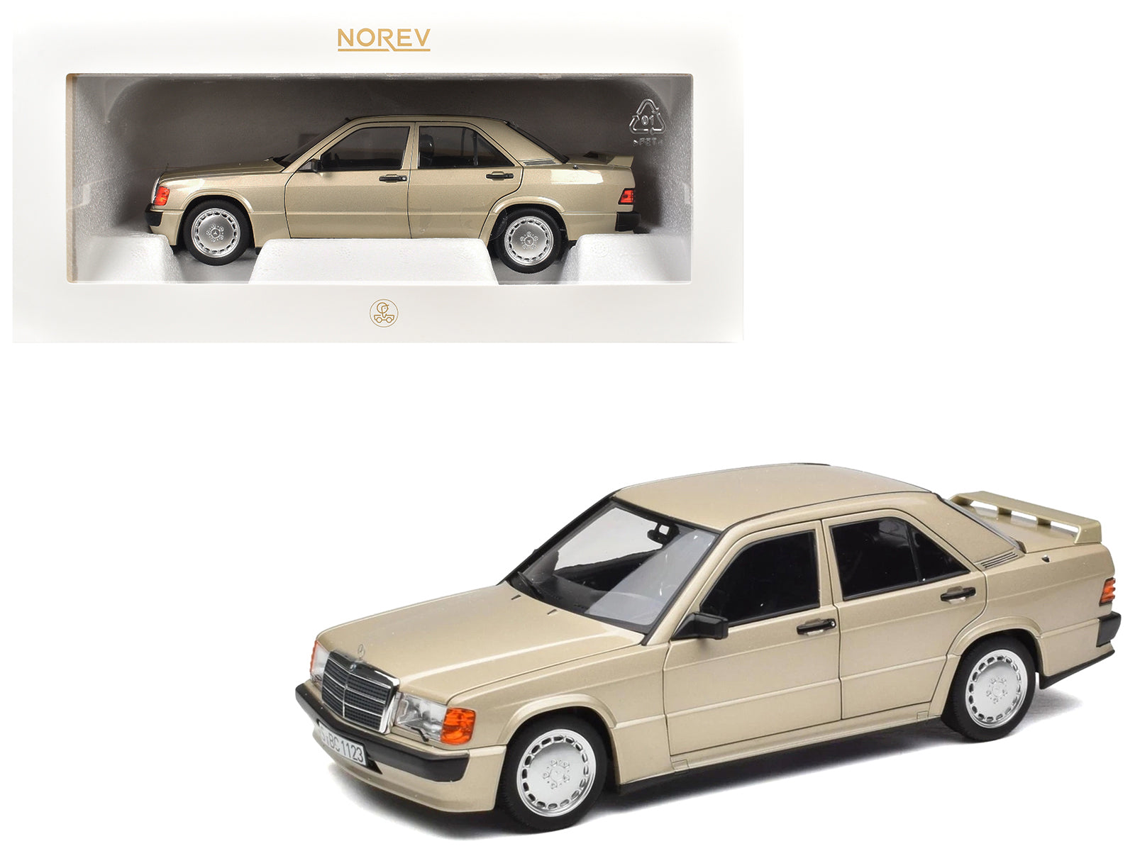 1984 Mercedes-Benz 190E 2.3-16 Smoke Silver Metallic 1/18 Diecast Model Car by Norev free shipping USA