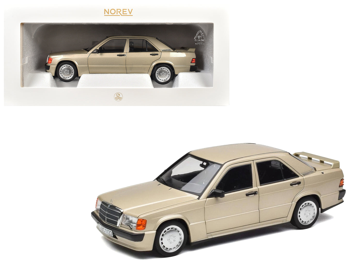 1984 Mercedes-Benz 190E 2.3-16 Smoke Silver Metallic 1/18 Diecast Model Car by Norev