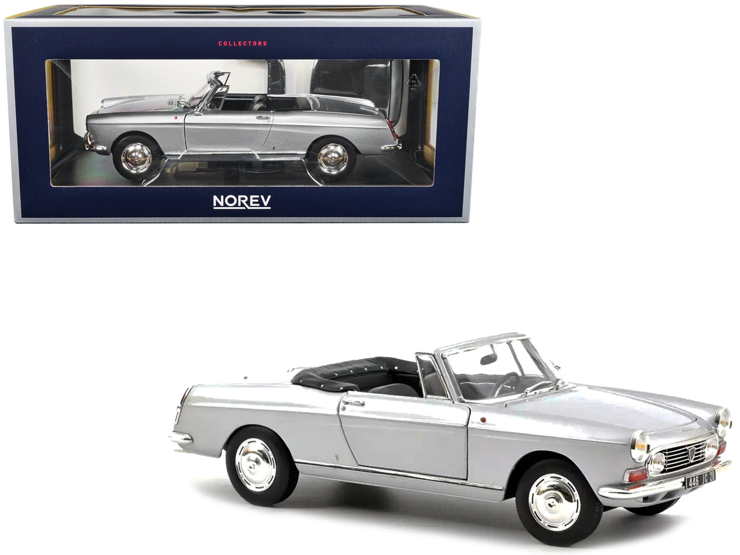 1967 Peugeot 404 Cabriolet Silver Metallic 1/18 Diecast Model Car - Premium Peugeot Models from Norev - Just $136.99! Shop now at Rapidvehicles