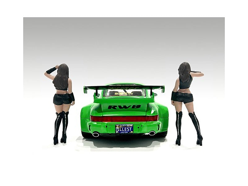 "Auto Salon Girls" 2 piece Figures Set for 1/18 Scale Models by American Diorama - Premium Figures from American Diorama - Just $43.99! Shop now at Rapidvehicles