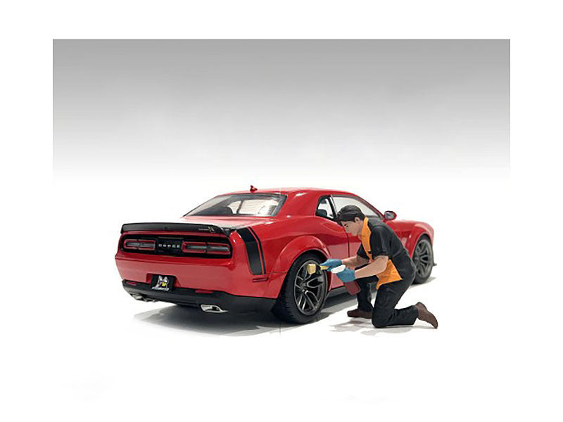 "Detail Masters" Figure 1 (Wheel Cleaning) for 1/18 Scale Models by American Diorama - Premium Figures from American Diorama - Just $29.99! Shop now at Rapidvehicles