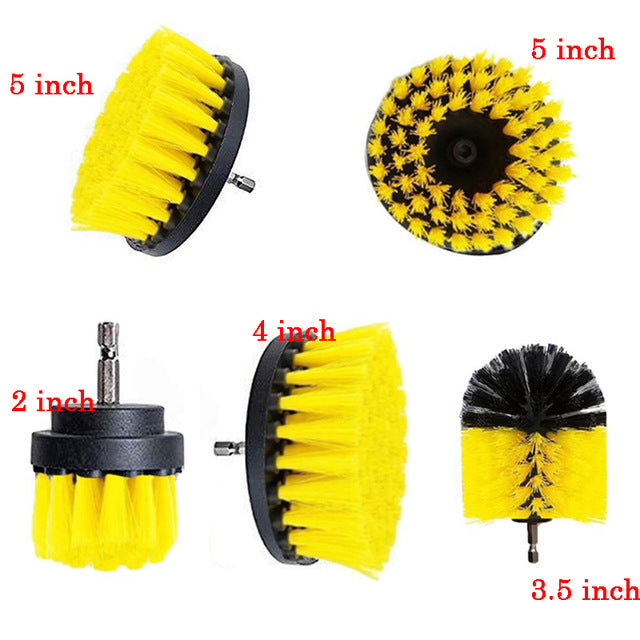 Color: 5pc Yellow - Clean Kitchen Floor, Multifunctional Electric Drill Brush For Automobile Tires - Premium Kitchen Storage from Rapidvehicles - Just $31.99! Shop now at Rapidvehicles