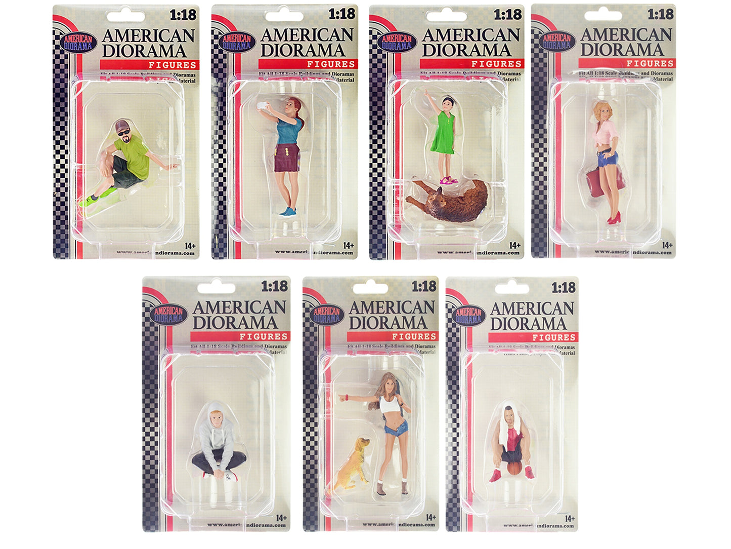 "Figure18 Series 1" 9 piece Figure Set for 1/18 Scale Models by - Premium Figures from American Diorama - Just $135.41! Shop now at Rapidvehicles