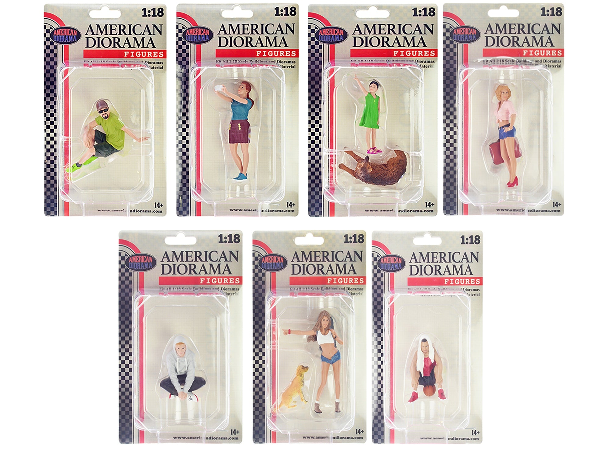 "Figure18 Series 1" 9 piece Figure Set for 1/18 Scale Models by American Diorama - Premium Figures from American Diorama - Just $135.41! Shop now at Rapidvehicles