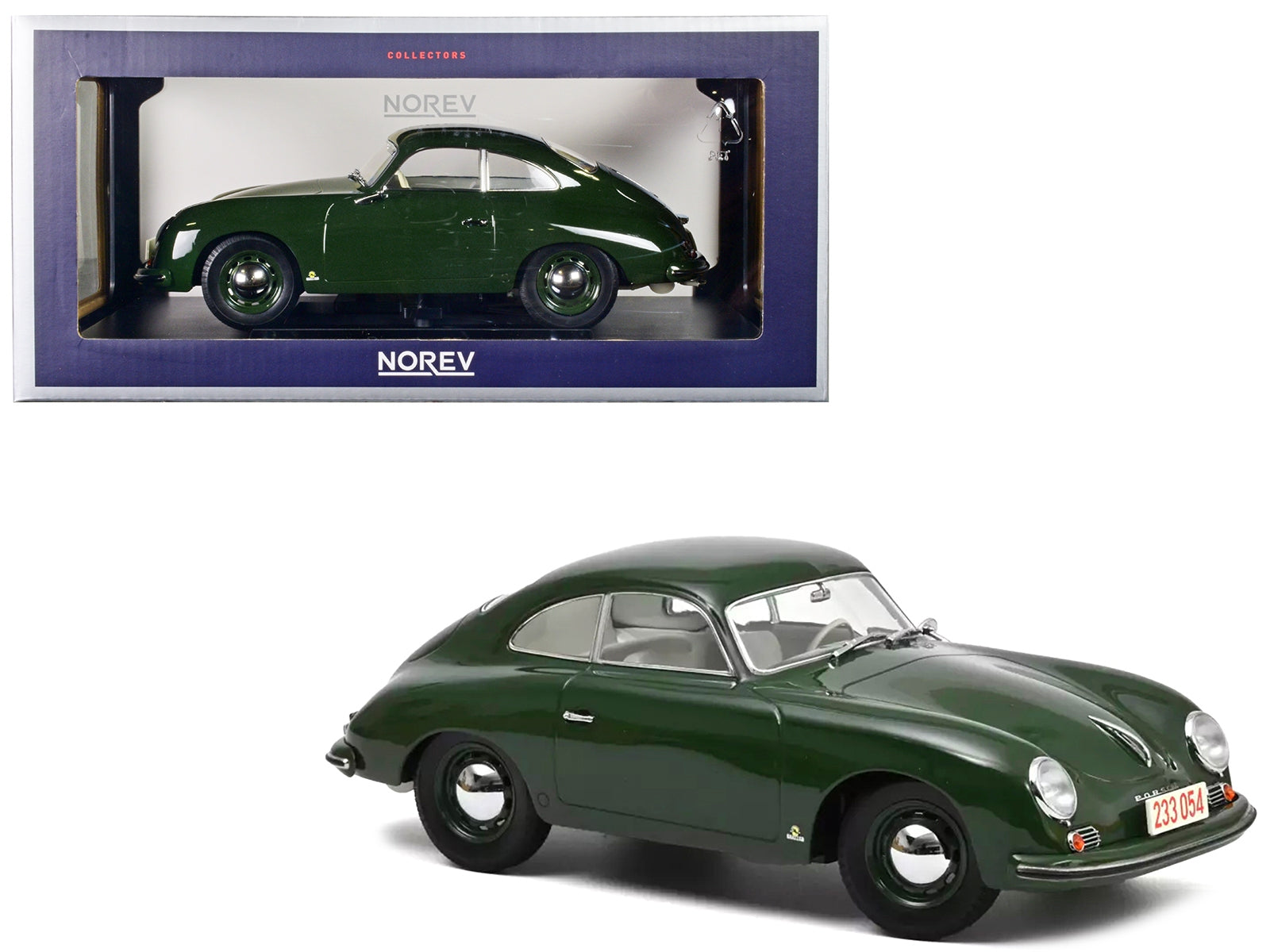 1954 Porsche 356 Coupe Green with White Interior 1/18 Diecast Model Car by Norev - Premium Porsche Models from Norev - Just $112.99! Shop now at Rapidvehicles