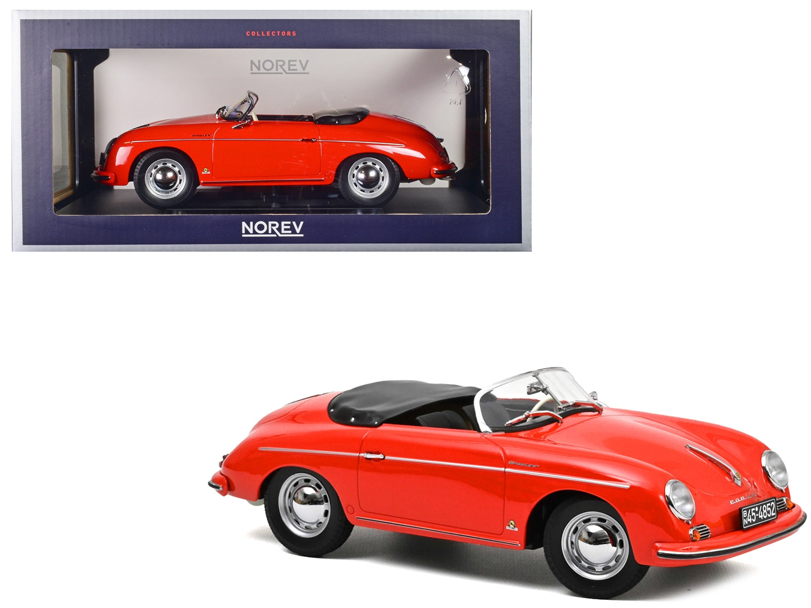 1954 Porsche 356 Speedster Red 1/18 Diecast Model Car by Norev - Premium Porsche Models from Norev - Just $118.99! Shop now at Rapidvehicles