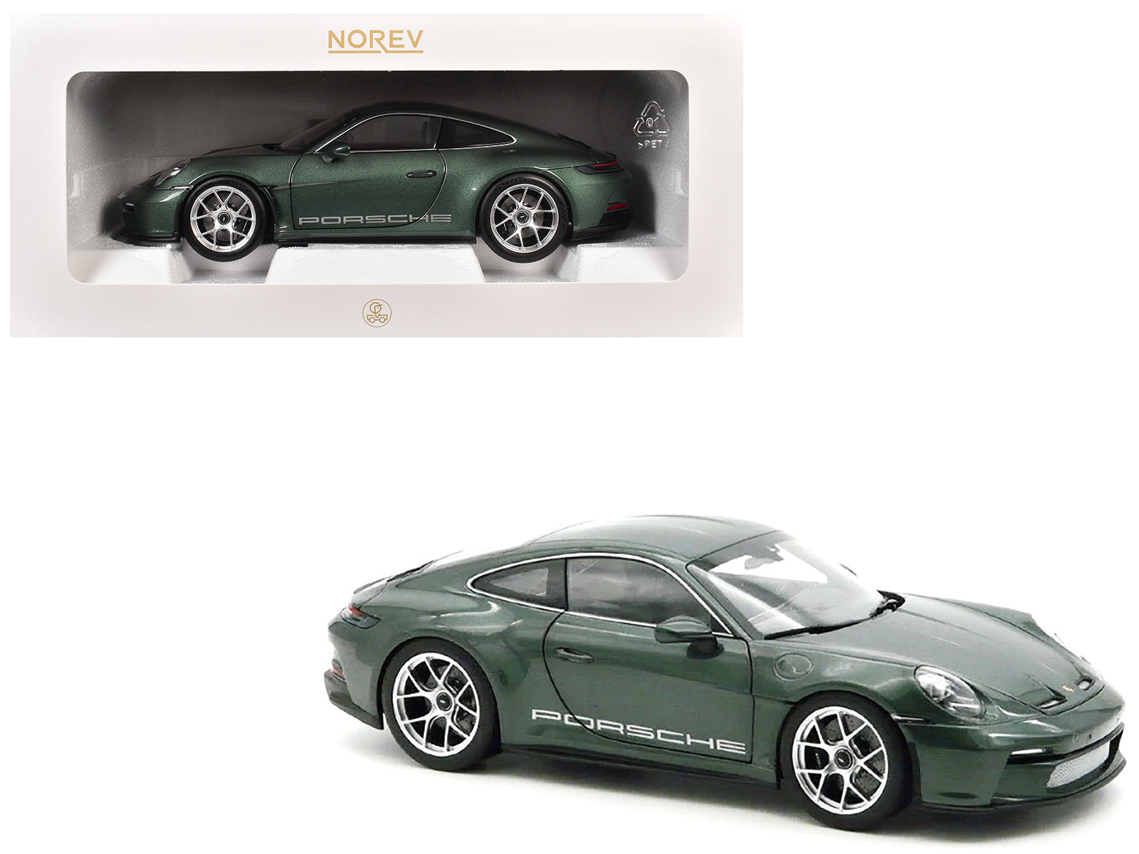 2023 Porsche 911 S/T Malachite Green Metallic 1/18 Diecast Model Car by Norev free shipping USA