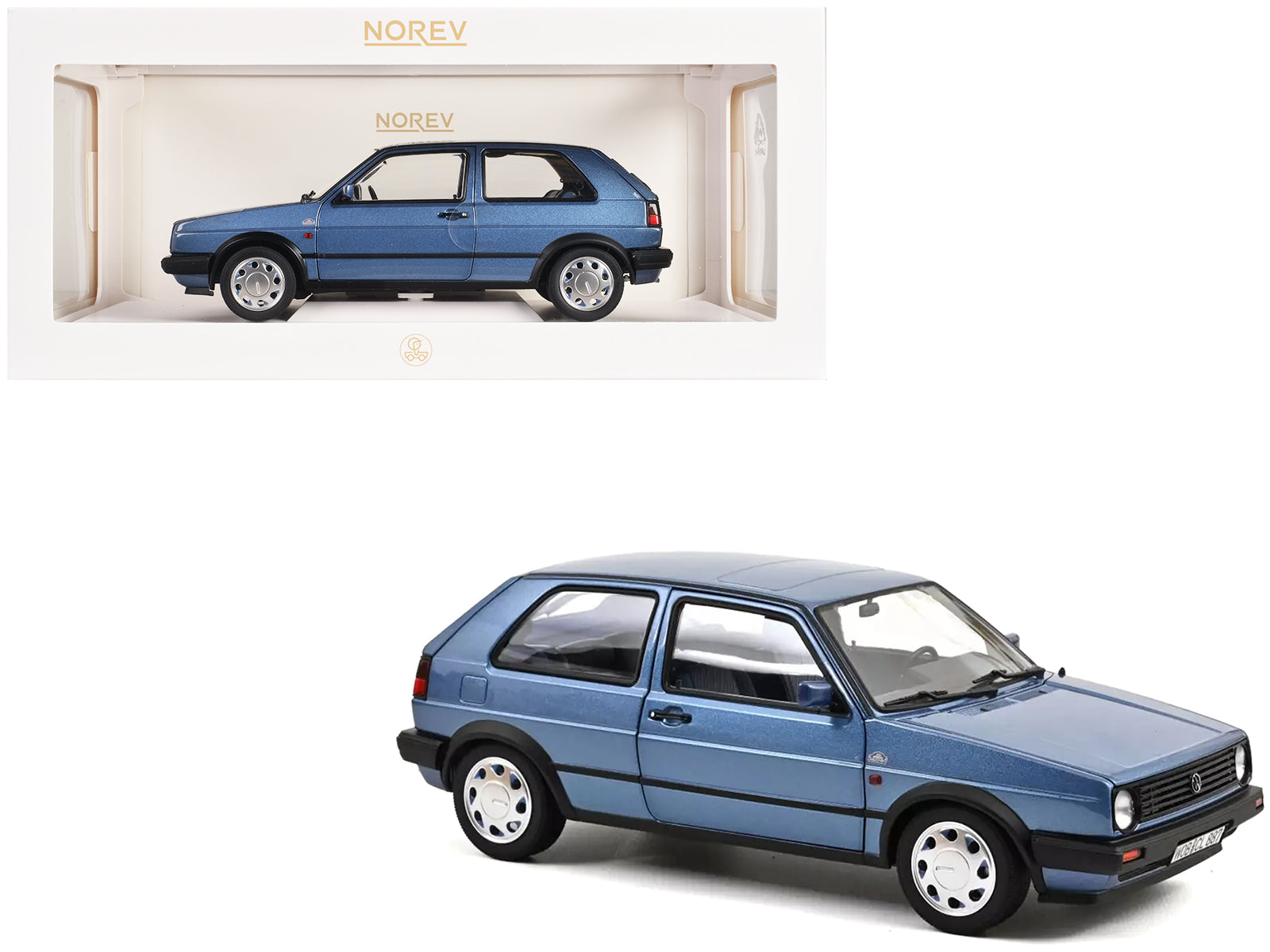 1988 Volkswagen Golf "10 Million" Star Blue Metallic 1/18 Diecast Model Car by Norev free shipping USA