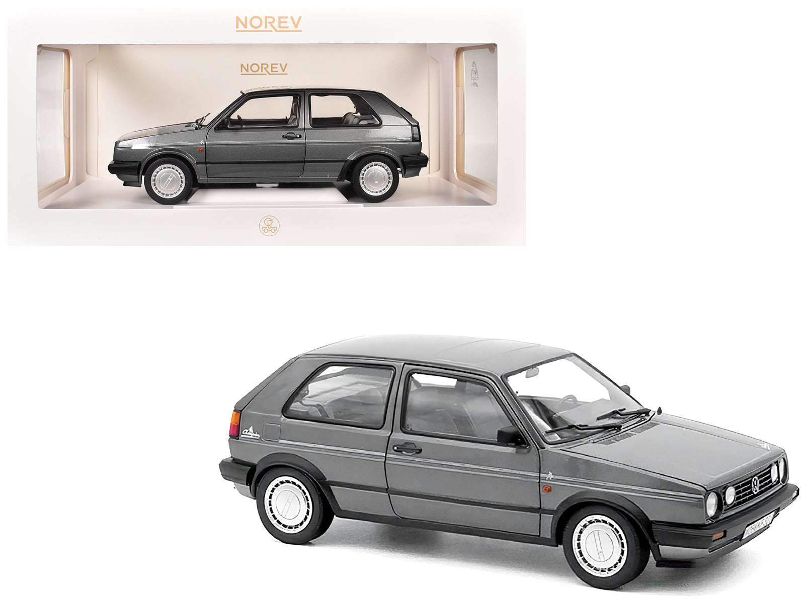 1989 Volkswagen Golf Champion Gray Metallic 1/18 Diecast Model Car by Norev free shipping USA