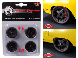 5-Spoke Wheel and Tire Set of 4 from 1970 Plymouth Road Runner Street Fighter 6-Pack Attack 1/18 by GMP - Premium Accessories from GMP - Just $36.99! Shop now at Rapidvehicles