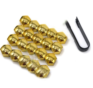 Color: Gold, Size: 17mm - 17mm car tire screw cap wheel decorative plastic shell - Premium Exterior Parts from Rapidvehicles - Just $12.24! Shop now at Rapidvehicles