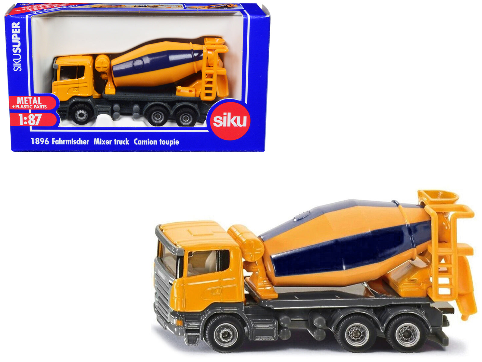 Scania Mixer Truck Yellow 1/87 (HO) Diecast Model by Siku free shipping USA
