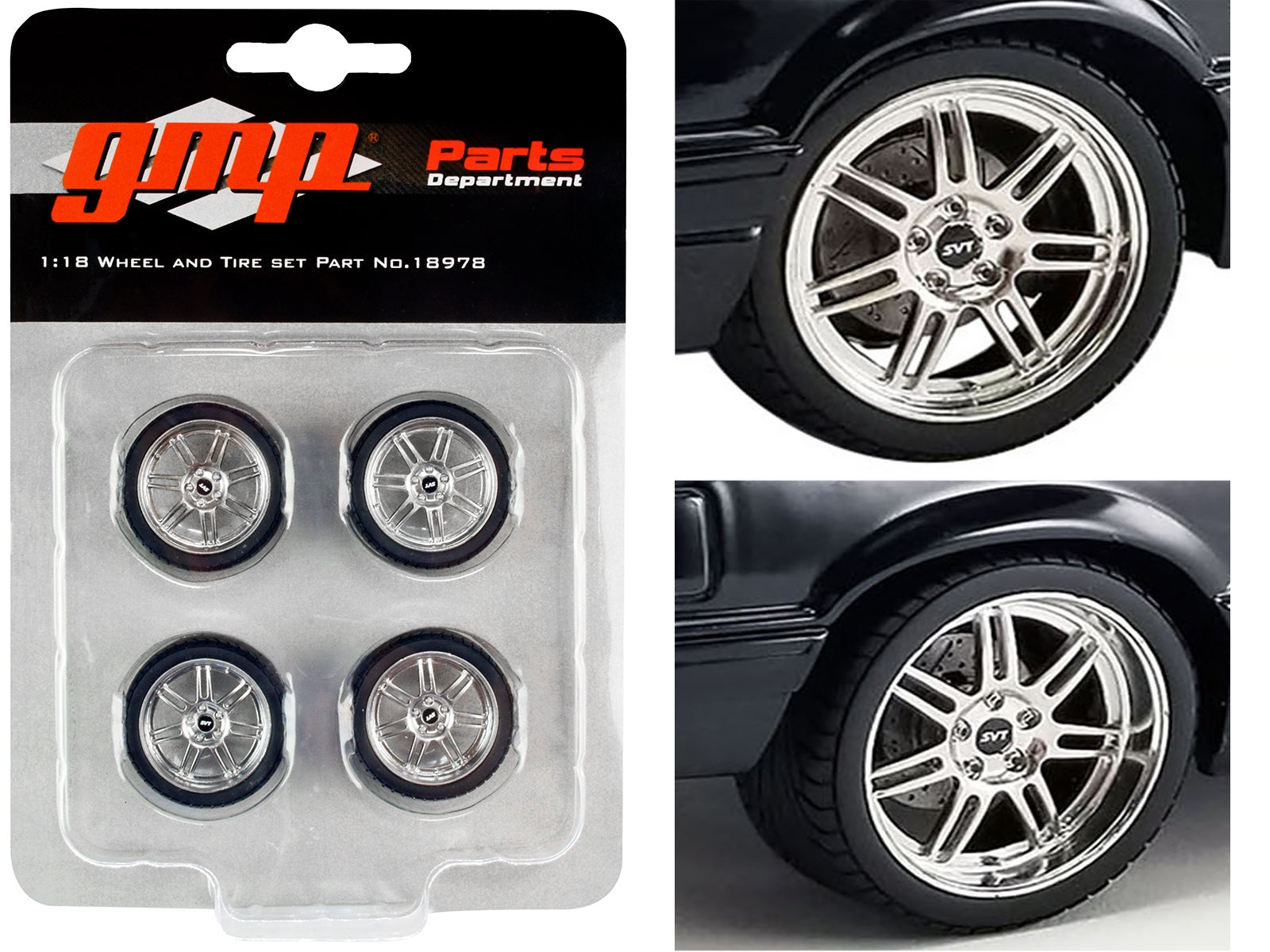 Custom SVT 7-Spoke Wheel & Tire Set of 4 pieces from "1990 Ford Mustang 5.0 Custom" 1/18 Scale Model by GMP - Premium Accessories from GMP - Just $33.99! Shop now at Rapidvehicles