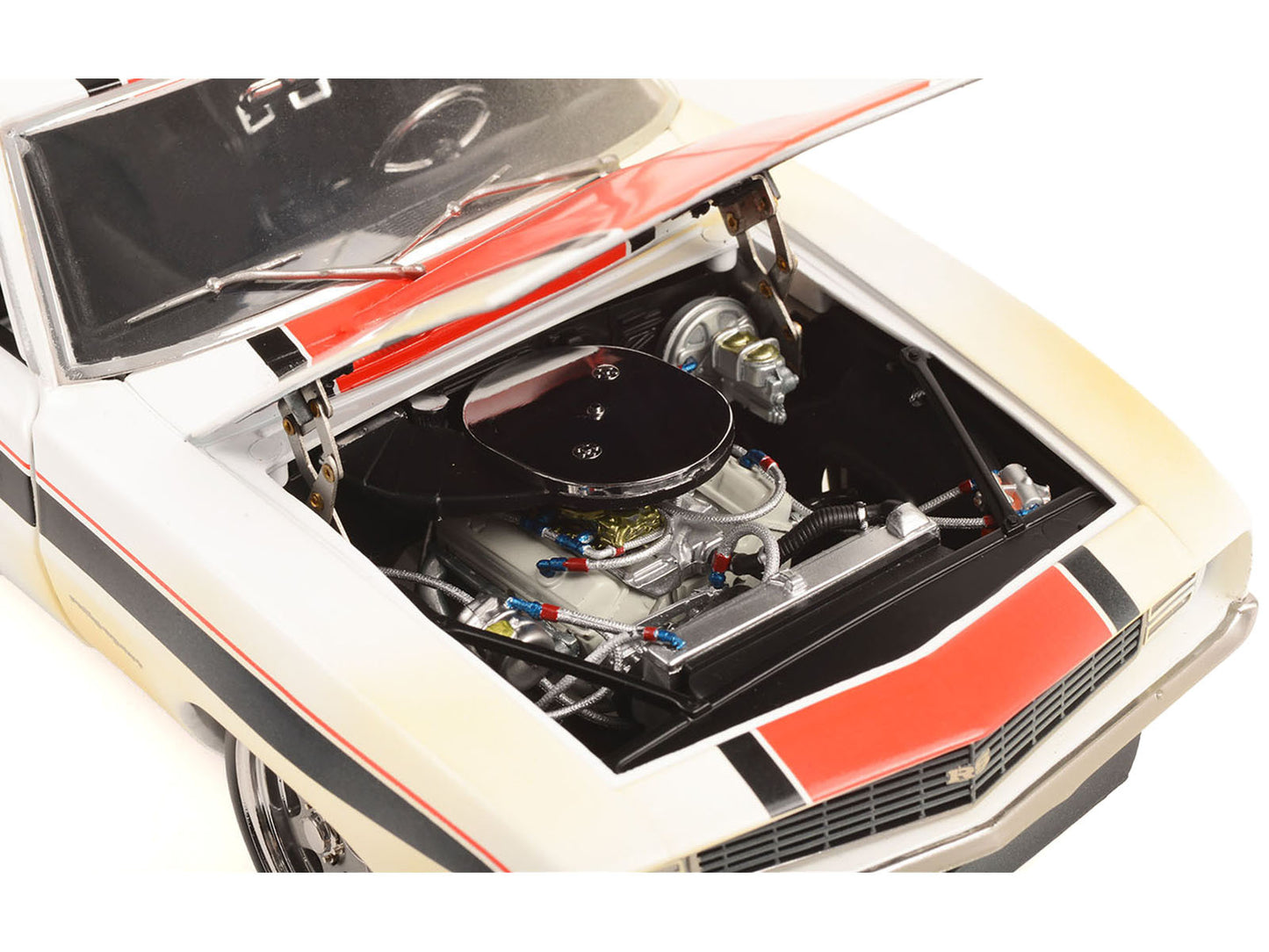 1969 Chevrolet Camaro RS #18 White with Red and Black Stripes - Premium Chevrolet Models from GMP - Just $138.59! Shop now at Rapidvehicles