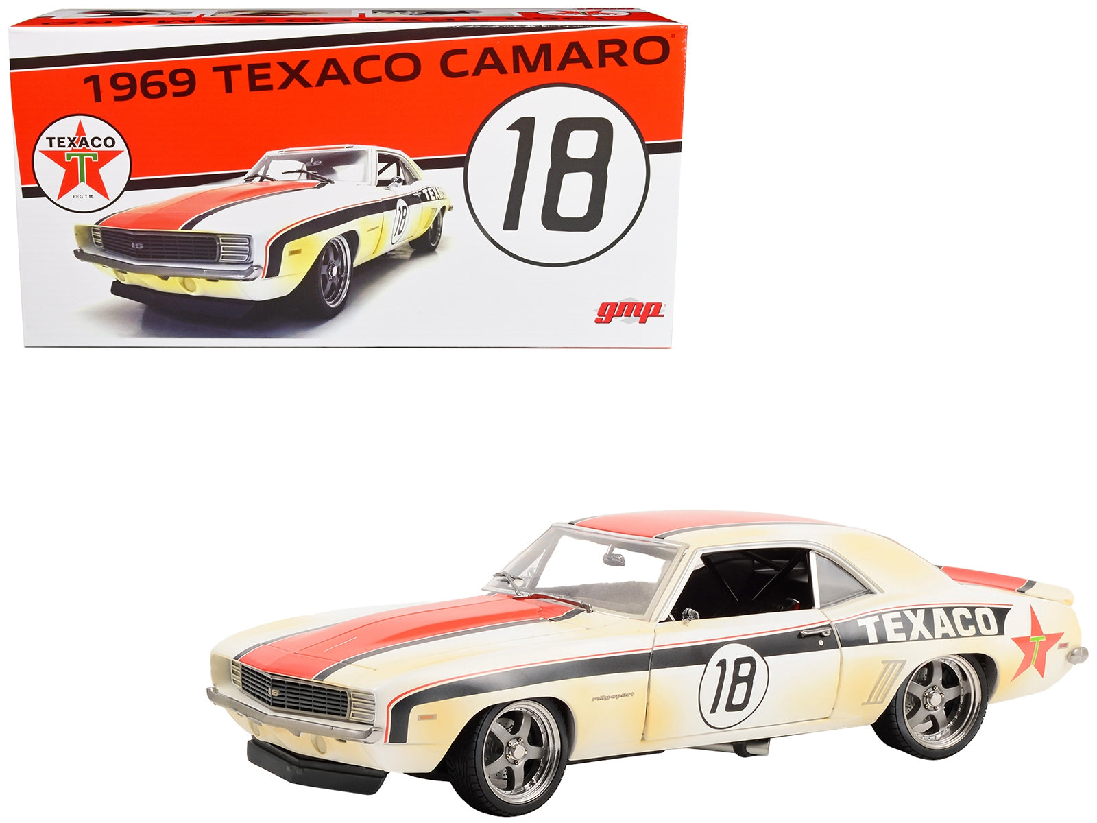 1969 Chevrolet Camaro RS #18 White with Red and Black Stripes (Raced Version) "Pro Touring - Texaco" Limited Edition to 498 pieces Worldwide 1/18 Diecast Model Car by GMP - Premium Chevrolet Models from GMP - Just $171.99! Shop now at Rapidvehicles