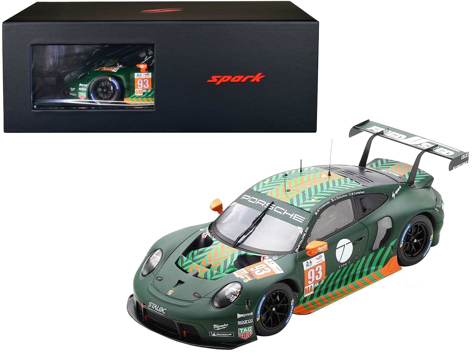 Porsche 911 RSR-19 #93 Michael Fassbender - Matt Campbell - Zacharie Robichon "Proton Competition" GTE Am "24 Hours of Le Mans" (2022) with Acrylic Display Case 1/18 Model Car by Spark - Premium Porsche Models from Spark - Just $237.92! Shop now at Rapidvehicles