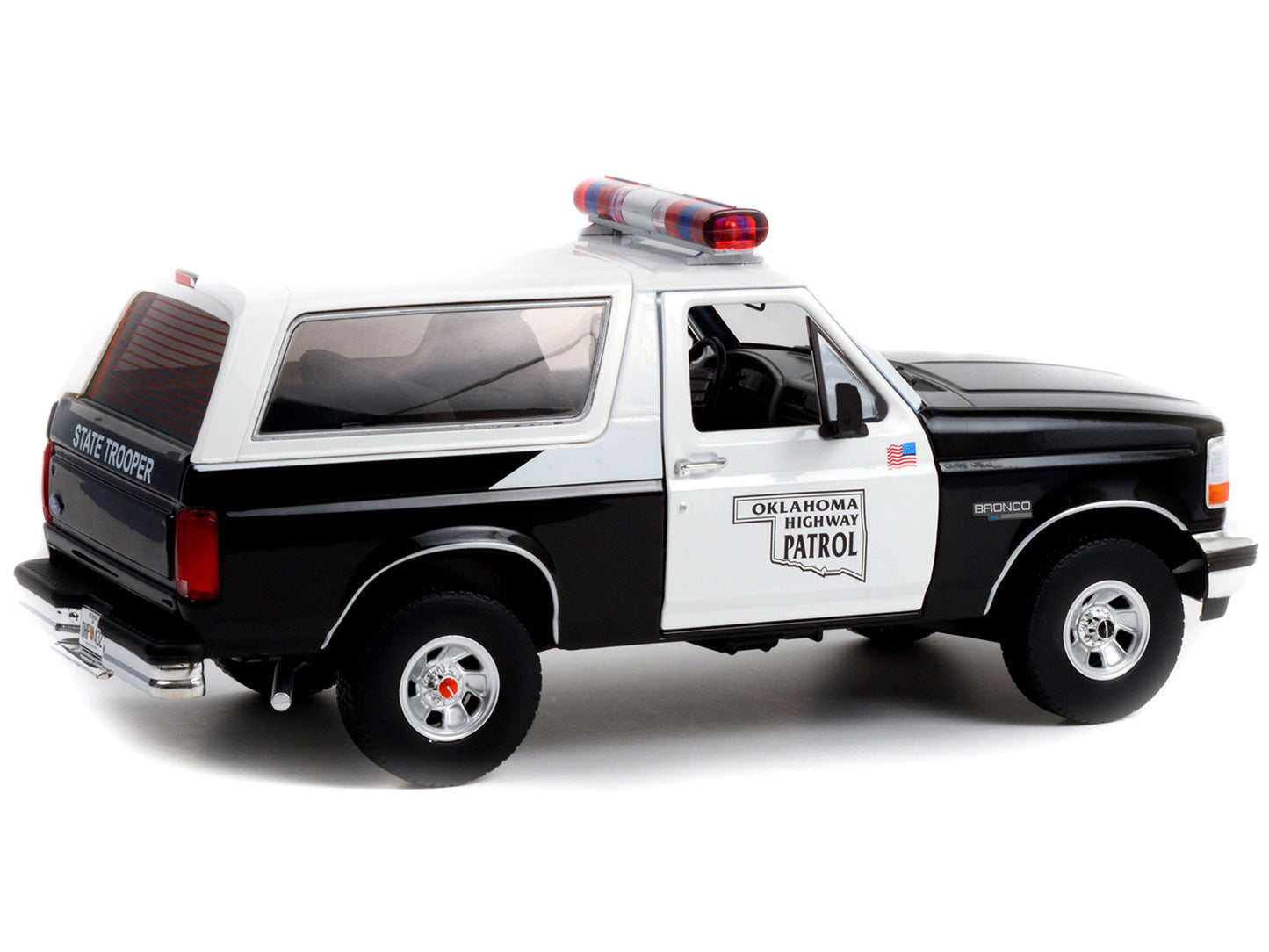 1996 Ford Bronco Police Black and White Oklahoma Highway Patrol - Premium Police Models from Greenlight - Just $100.79! Shop now at Rapidvehicles