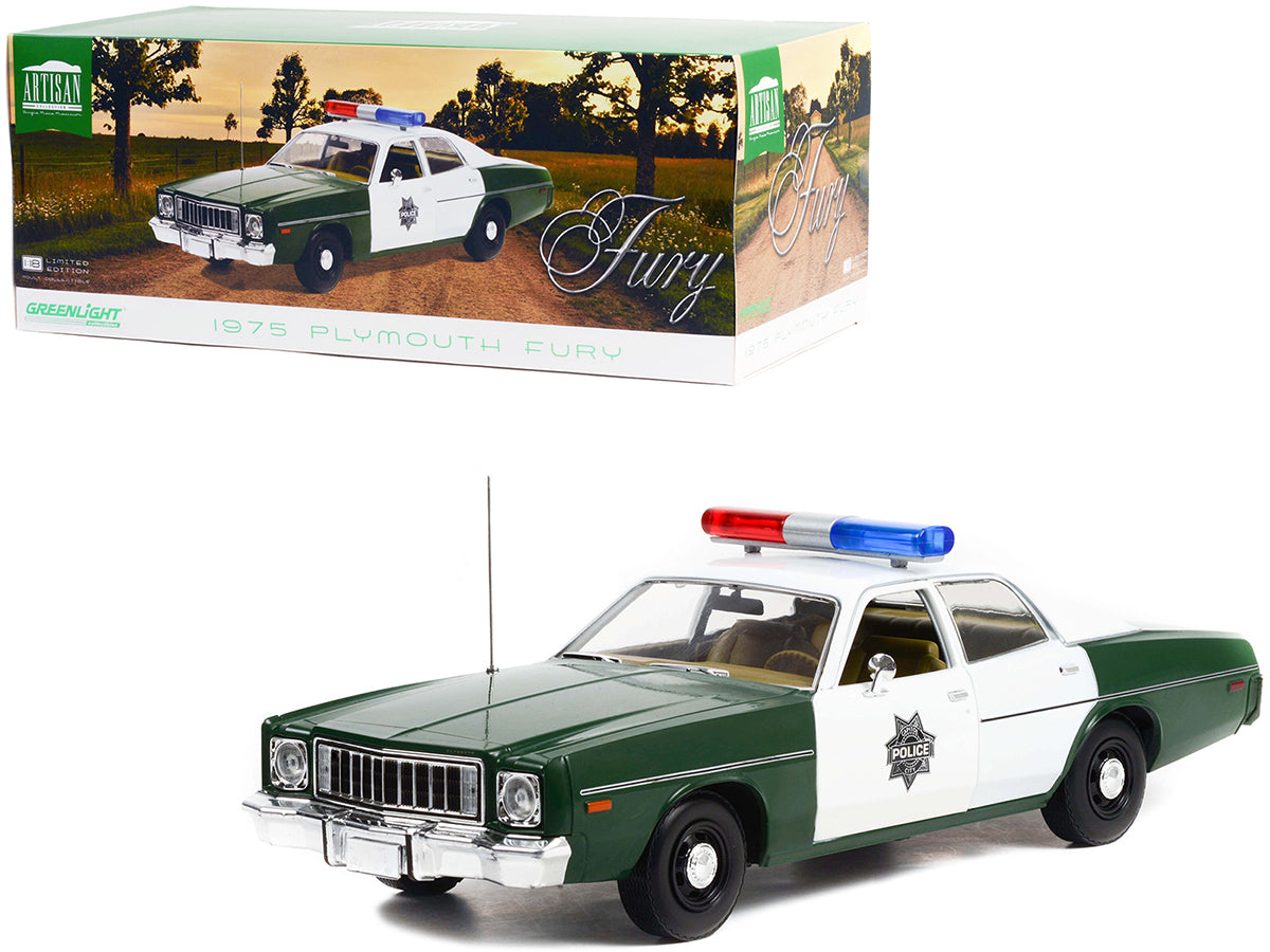 1975 Plymouth Fury Green and White "Capitol City Police" 1/18 Diecast Model Car by Greenlight free shipping USA