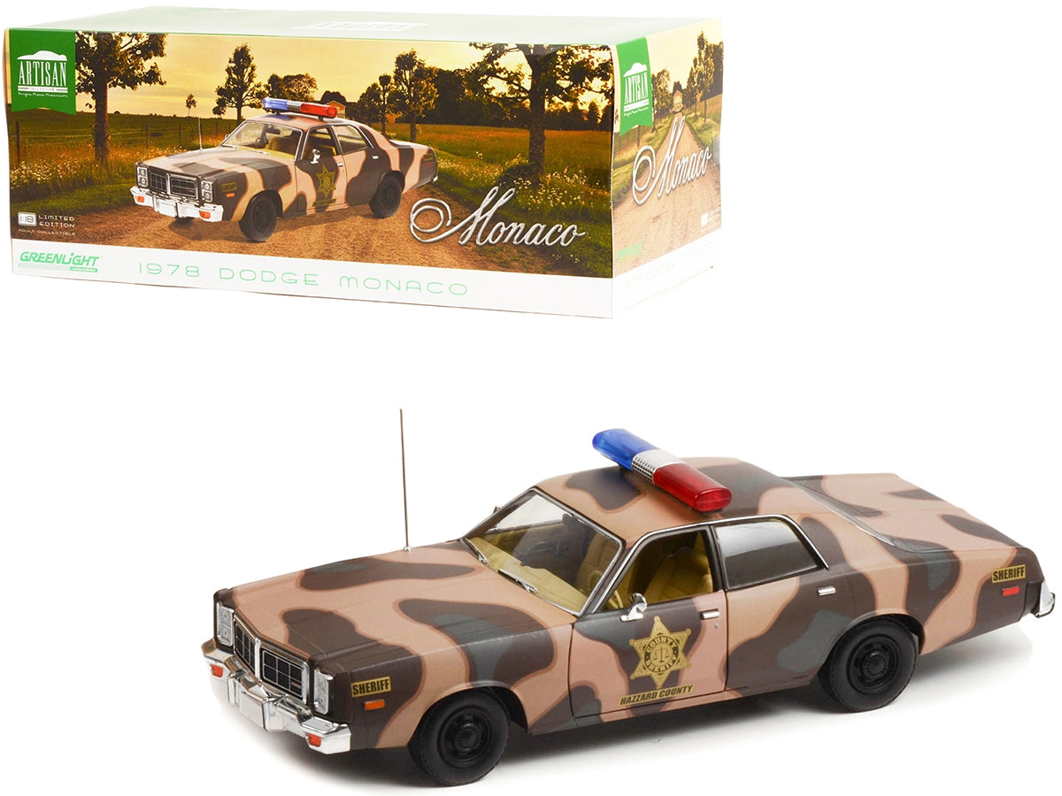 1978 Dodge Monaco Brown Camouflage "Hazzard County Sheriff" 1/18 Diecast Model Car by Greenlight - Premium Police Models from Greenlight - Just $89.99! Shop now at Rapidvehicles