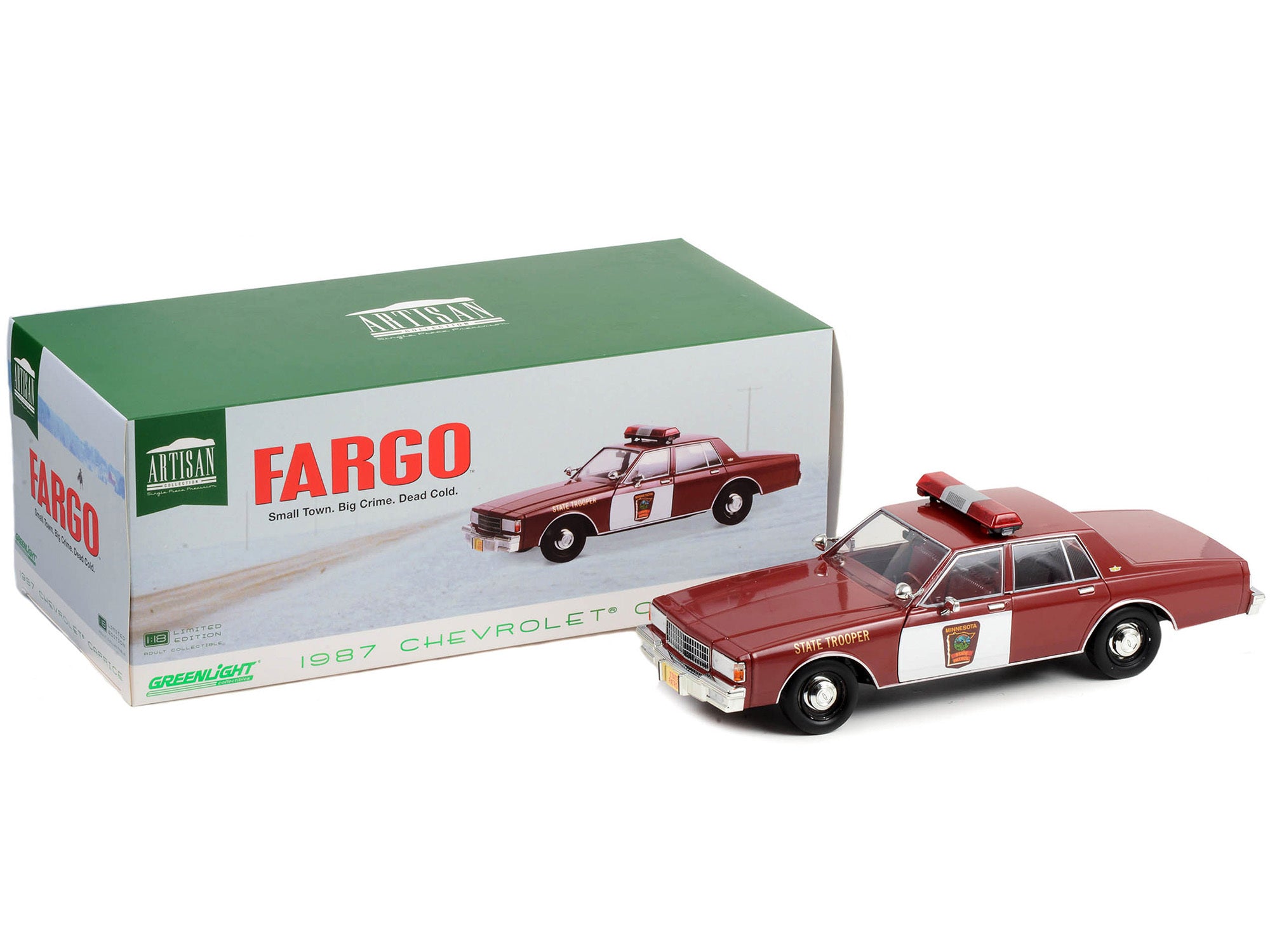 1987 Chevrolet Caprice Burgundy with Burgundy Interior "Minnesota State Trooper" "Fargo" (1996) Movie "Artisan Collection" 1/18 Diecast Model Car by Greenlight - Premium Movie/TV Series Models from Greenlight - Just $89.99! Shop now at Rapidvehicles