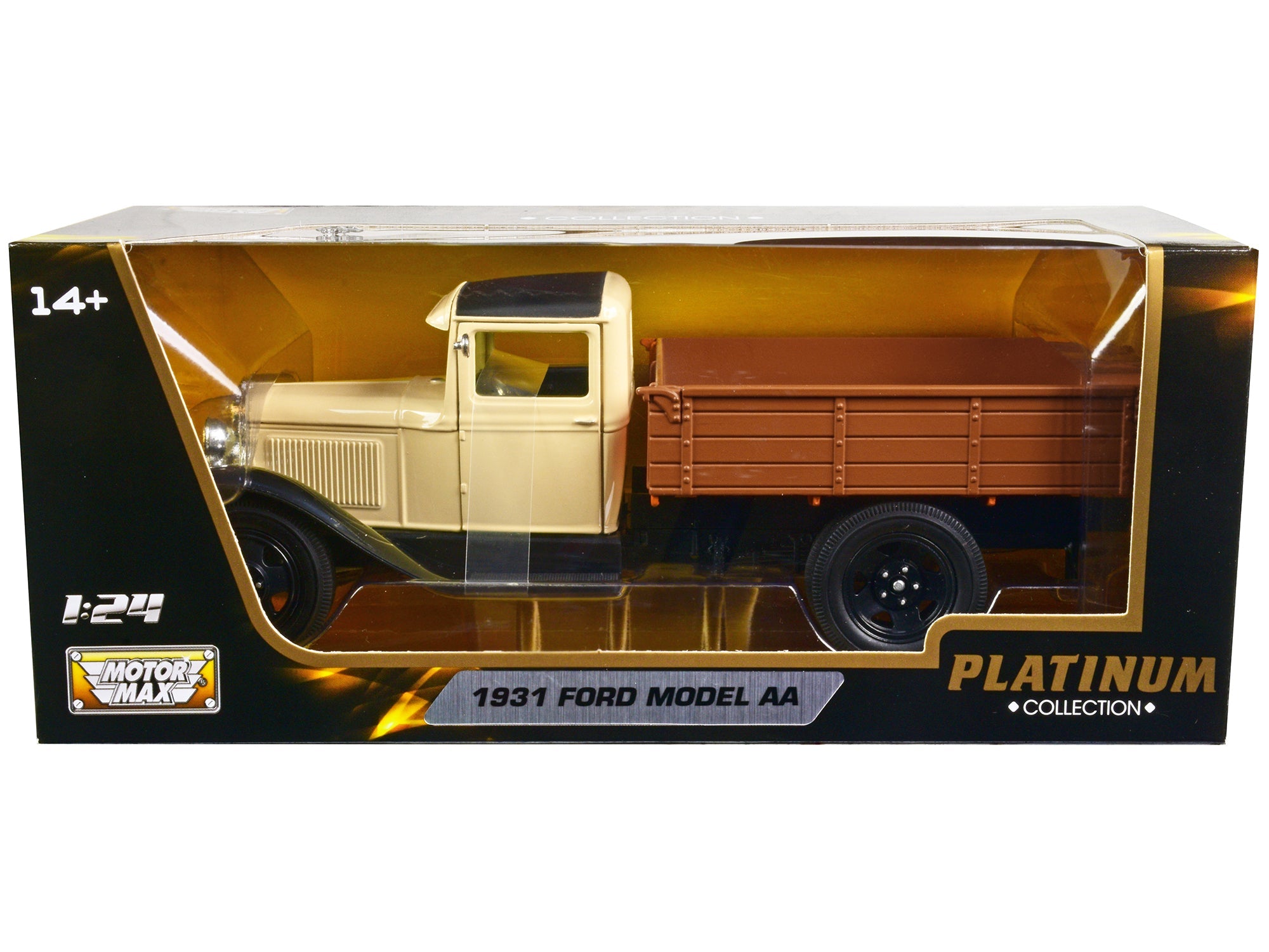 1931 Ford Model AA Pickup Truck Cream and Black "Platinum Collection" Series 1/24 Diecast Model Car by Motormax free shipping USA - Rapid Vehicles