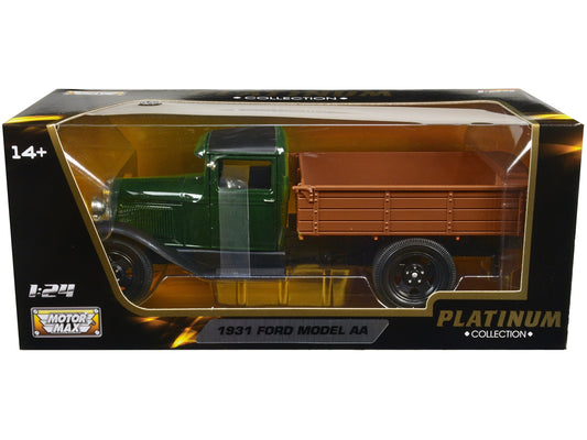1931 Ford Model AA Pickup Truck Dark Green and Black "Platinum Collection" Series 1/24 Diecast Model Car by Motormax free shipping USA - Rapid Vehicles