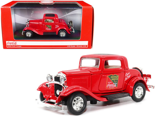 1932 Ford Coupe "Coca-Cola" Red with Black Top 1/43 Diecast Model Car by Motor City Classics free shipping USA - Rapid Vehicles