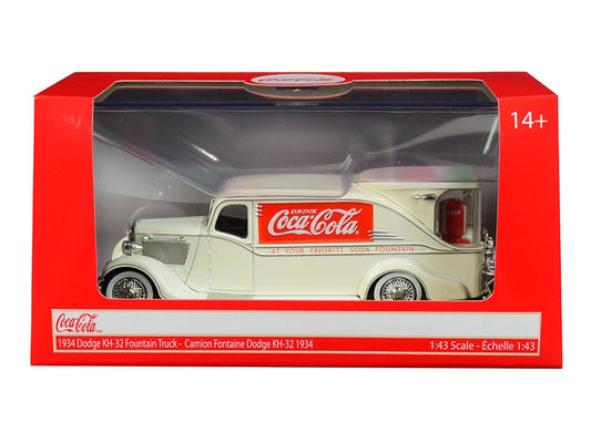 1934 Dodge KH-32 Streamline Fountain Truck "Coca-Cola" Cream 1/43 Diecast Model Car by Motorcity Classics free shipping USA - Rapid Vehicles