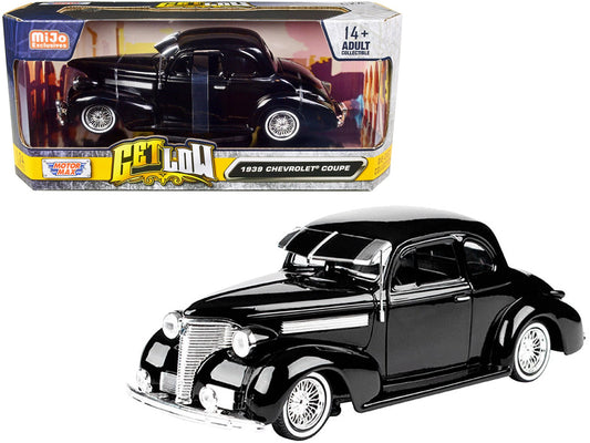 1939 Chevrolet Coupe Lowrider Black "Get Low" Series 1/24 Diecast Model Car by Motormax free shipping USA - Rapid Vehicles
