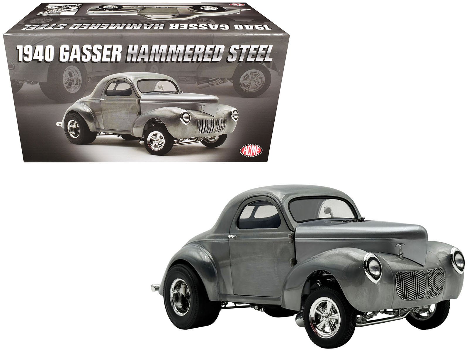 1940 Gasser "Hammered Steel" Raw Metal Limited Edition to 306 pieces Worldwide 1/18 Diecast Model Car by ACME free shipping USA - Rapid Vehicles
