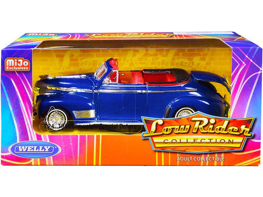 1941 Chevrolet Special Deluxe Convertible Candy Blue Metallic with Red Interior "Low Rider Collection" 1/24 Diecast Model Car by Welly free shipping USA - Rapid Vehicles