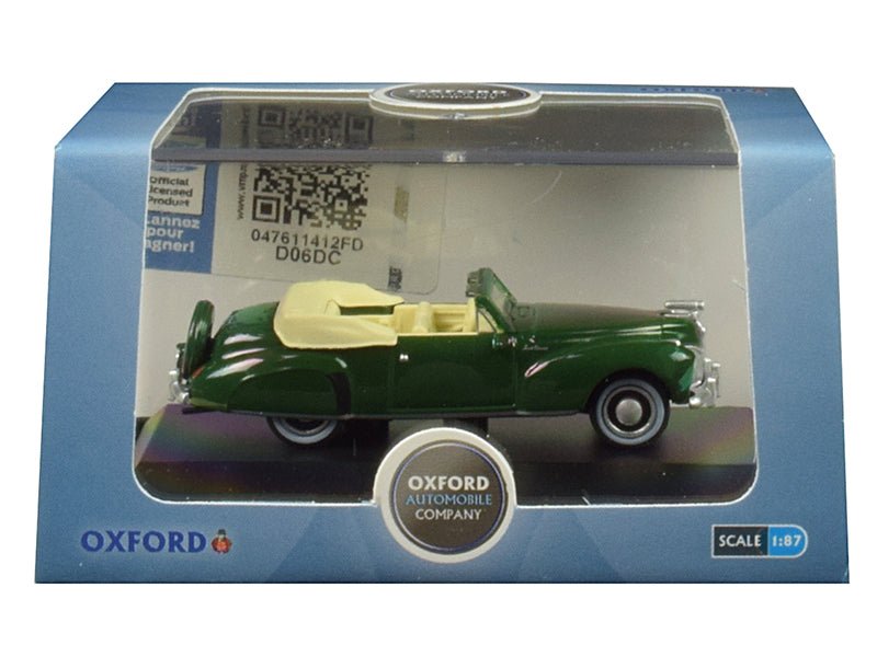 1941 Lincoln Continental Convertible Spode Green 1/87 (HO) Scale Diecast Model Car by Oxford Diecast free shipping USA - Rapid Vehicles