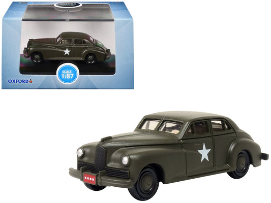 1942 Packard Clipper Touring Sedan "US Army Staff Car" Olive Drab 1/87 (HO) Scale Diecast Model Car by Oxford Diecast free shipping USA - Rapid Vehicles