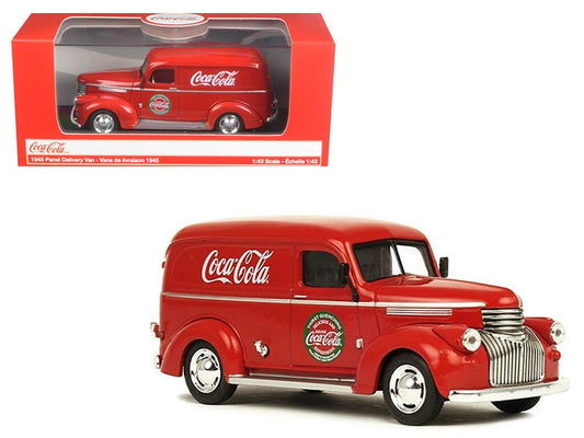 1945 Panel Delivery Van "Coca-Cola" Red 1/43 Diecast Model Car by Motorcity Classics free shipping USA - Rapid Vehicles