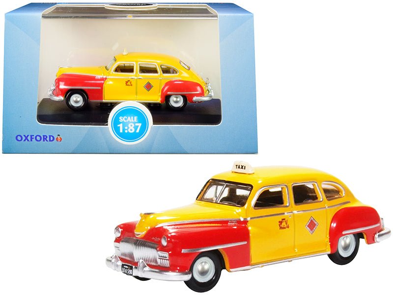 1946-1948 DeSoto Suburban Yellow and Red "San Francisco Taxi" "The Godfather" Movie 1/87 (HO) Scale Diecast Model Car by Oxford Diecast free shipping USA - Rapid Vehicles
